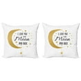 thumbnail image 1 of Ambesonne Moon Throw Pillow Cover 2 Pack, Loving Feel Stars Affection, 16", White and Dark Mustard, 1 of 7