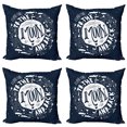 thumbnail image 1 of Ambesonne Moon Throw Pillow Cover 4 Pack, Celestial Bodies Clouds Art, 20", Dark Violet Blue White, 1 of 2