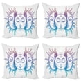 thumbnail image 1 of Ambesonne Moon Throw Pillow Cover 4 Pack, East Oriental Inspired Image, 16", Lilac Blue White, 1 of 7