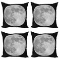 thumbnail image 1 of Ambesonne Moon Throw Pillow Cover 4 Pack, Monochrome Full Moon Art, 16", Black Pale Grey, 1 of 7