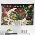 thumbnail image 1 of Ambesonne Moon Wall Hanging Tapestry, Abstract Gentle Flowers Leafy, 45"x30", Fern Green Eggshell Lilac, 1 of 2