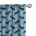 thumbnail image 1 of Ambesonne Moose Curtains, Antlered Animals Winter Art, Pair of 28"x95", Dark Petrol Blue and White, 1 of 4