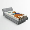 thumbnail image 1 of Ambesonne Moose Fitted Sheet, Colorful Fun Boho Deer, Twin Size, Multicolor, 1 of 2