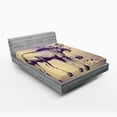 thumbnail image 1 of Ambesonne Moose Fitted Sheet, Hipster Deer with Camera, Queen Size, Purple Beige, 1 of 2
