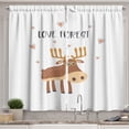 thumbnail image 1 of Ambesonne Moose Kitchen Curtains, Love Forest Cartoon Elk Art, 55"x45", Pale Caramel Salmon and Peach, 1 of 1