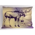 thumbnail image 1 of Ambesonne Moose Pillow Sham, Hipster Deer with Camera, 26" X 20", Purple Beige, 1 of 2