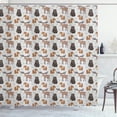 thumbnail image 1 of Ambesonne Moose Shower Curtain, Cartoon Bear Squirrel Art, 69"Wx75"L, Pale Taupe and Lime Green, 1 of 4