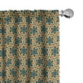 thumbnail image 1 of Ambesonne Moroccan Window Curtains, Arabian Mosaic Style Art, Each 28" W x 63" L, Dark Teal Mustard and Rust, 1 of 3