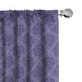 thumbnail image 1 of Ambesonne Moroccan Window Curtains, Floral Mandala Oriental, Each 28" W x 63" L, Quartz and Indigo, 1 of 4