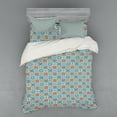 thumbnail image 1 of Ambesonne Moroccan Bedding Set 4 Pcs, Ornament, Queen, Dark Blue Orange, 1 of 2