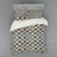 thumbnail image 1 of Ambesonne Moroccan Bedding Set 4 Pcs, Portuguese Tiles Motif, Queen, Dark Blue Amber Red, 1 of 2