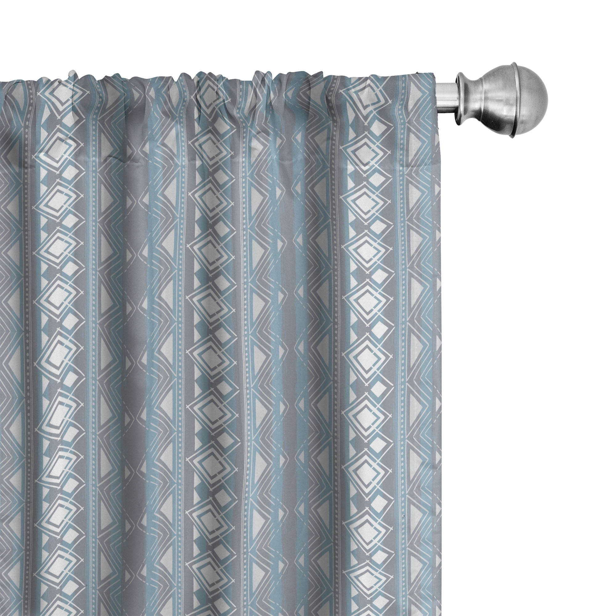 Ambesonne Moroccan Curtains, Geometric Border Dots, Pair of 28"x84 ...
