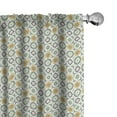 thumbnail image 1 of Ambesonne Moroccan Curtains, Lotus Floral, Pair of 28"x63", Green White, 1 of 5