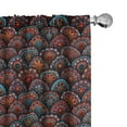 thumbnail image 1 of Ambesonne Moroccan Curtains, Scale Mandala Design, Pair of 28"x84", Aqua Orange Ruby, 1 of 5