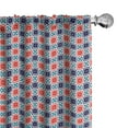 thumbnail image 1 of Ambesonne Moroccan Curtains, Star Tiles, Pair of 28"x95", Navy Blue Scarlet, 1 of 5
