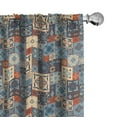 thumbnail image 1 of Ambesonne Moroccan Curtains, Tunisian, Pair of 28"x63", Dark Orange Slate Blue, 1 of 5