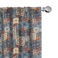 thumbnail image 1 of Ambesonne Moroccan Curtains, Tunisian, Pair of 28"x95", Dark Orange Slate Blue, 1 of 5