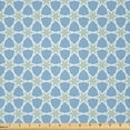thumbnail image 1 of Ambesonne Moroccan Fabric by the Yard Microfiber, Mosaic Roman Stars, 3 Yards, Green Blue White, 1 of 2