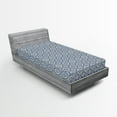 thumbnail image 1 of Ambesonne Moroccan Fitted Sheet 2 Pcs Set, Azulejo Ceramic Motif, Twin XL, Blue Cream Marigold, 1 of 3