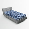 thumbnail image 1 of Ambesonne Moroccan Fitted Sheet, Floral Detail, Twin Size, Turquoise Dark Blue, 1 of 2