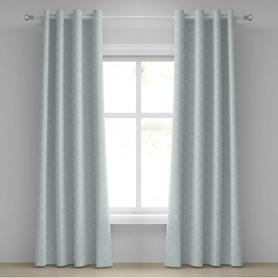 Ambesonne Moroccan Grommet Curtain, Culture Elements Stars, 50" x 120", Seafoam White