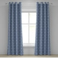 thumbnail image 1 of Ambesonne Moroccan Grommet Curtain, Floral Detail, 50" x 96", Turquoise Dark Blue, 1 of 6