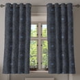 thumbnail image 1 of Ambesonne Moroccan Grommet Curtain, Geometric Star Royal, 50" x 63", Black Cream Blue, 1 of 6