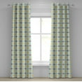 thumbnail image 1 of Ambesonne Moroccan Grommet Curtain, Oriental Art Retro Folk, 50" x 84", Pale Blue Yellow, 1 of 6