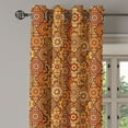 thumbnail image 1 of Ambesonne Moroccan Grommet Curtain Single Panel, Floral Motifs Ottoman, 50"x60", Orange Yellow Brown, 1 of 5