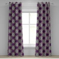 thumbnail image 1 of Ambesonne Moroccan Grommet Curtain, Vintage Floral Petals, 50" x 96", Earth Yellow Purple, 1 of 6