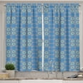 thumbnail image 1 of Ambesonne Moroccan Kitchen Curtains, Patchwork Style Blue, 55"x45", Blue Aqua Orange, 1 of 3