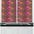 thumbnail image 1 of Ambesonne Moroccan Kitchen Curtains, Vibrant Folk, 55"x39", Multicolor, 1 of 2