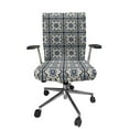thumbnail image 1 of Ambesonne Moroccan Office Chair Cover Stretchable High Back, Floral Oriental Damask, Eggshell Night Blue, 1 of 6