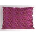 thumbnail image 1 of Ambesonne Moroccan Pillow Sham, Checkered Pink, 36" X 20", Magenta Purple Marigold, 1 of 2