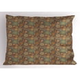 thumbnail image 1 of Ambesonne Moroccan Pillow Sham, Eastern Old Folkloric, 36" X 20", Turquoise Orange, 1 of 2