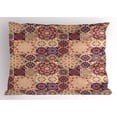 thumbnail image 1 of Ambesonne Moroccan Pillow Sham, Ornate Ceramic Tiles, 36" X 20", Pale Orange Dark Blue, 1 of 2