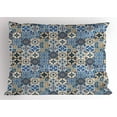 thumbnail image 1 of Ambesonne Moroccan Pillow Sham, Portuguese Traditional, 36" X 20", Blue White Pale Brown, 1 of 2