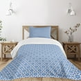 thumbnail image 1 of Ambesonne Moroccan Quilted Bedspread Set 2 Pcs, Moorish Star Pattern, Twin Size, Pale Blue White, 1 of 5