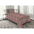 thumbnail image 1 of Ambesonne Moroccan Quilted Bedspread Set 2 Pcs, Nature Inspired Curvy, Twin Size, Multicolor, 1 of 3