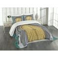 thumbnail image 1 of Ambesonne Moroccan Quilted Bedspread Set 3 Pcs, Antique Doors, Queen Size, Yellow Teal Blue, 1 of 3
