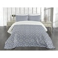 thumbnail image 1 of Ambesonne Moroccan Quilted Bedspread Set 3 Pcs, Azulejo Ceramic Motif, Queen Size, Blue Cream Marigold, 1 of 5
