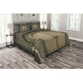 thumbnail image 1 of Ambesonne Moroccan Quilted Bedspread Set 3 Pcs, Folk Aged Door Geometric, King Size, Sepia Black, 1 of 3