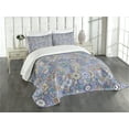 thumbnail image 1 of Ambesonne Moroccan Quilted Bedspread Set 3 Pcs, Grid Squares Pattern, King Size, Multicolor, 1 of 5