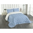 thumbnail image 1 of Ambesonne Moroccan Quilted Bedspread Set 3 Pcs, Moorish Star Pattern, King Size, Pale Blue White, 1 of 5