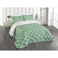 thumbnail image 1 of Ambesonne Moroccan Quilted Bedspread Set 3 Pcs, North Stars, Queen Size, Sea Green Cream Black, 1 of 5