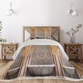 thumbnail image 1 of Ambesonne Moroccan Quilted Coverlet 2 Pcs, Rabat Hassan Tower, Twin Size, Apricot Pale Brown, 1 of 2