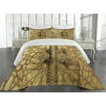 thumbnail image 1 of Ambesonne Moroccan Quilted Coverlet 3 Pcs, Marrakesh Royal Palace, Queen Size, Pale Brown, 1 of 4