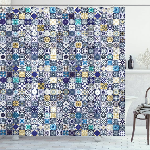Ambesonne Moroccan Shower Curtain, Mediterranean Vintage, 69"Wx70"L, Multicolor