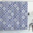 thumbnail image 1 of Ambesonne Moroccan Shower Curtain, Old Retro Tiles, 69"Wx75"L, Grey Blue, 1 of 5
