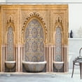 thumbnail image 1 of Ambesonne Moroccan Shower Curtain, Rabat Hassan Tower, 69"Wx75"L, Apricot Pale Brown, 1 of 5